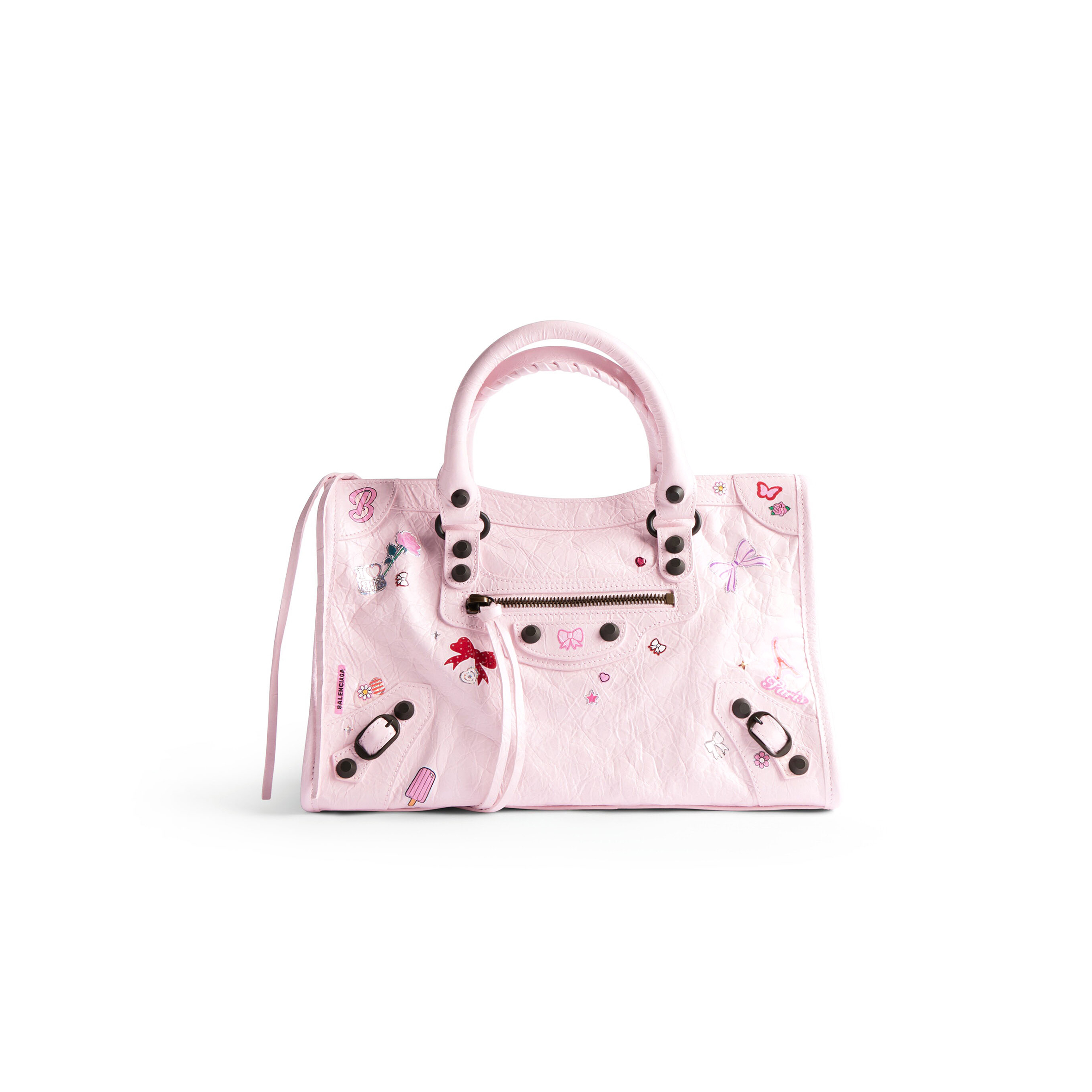 Ba1en*iaga LE CITY BAG SMALL IN PETAL PINKMULTICOLOR 8114422ACE55783 (30*19*9.6cm)